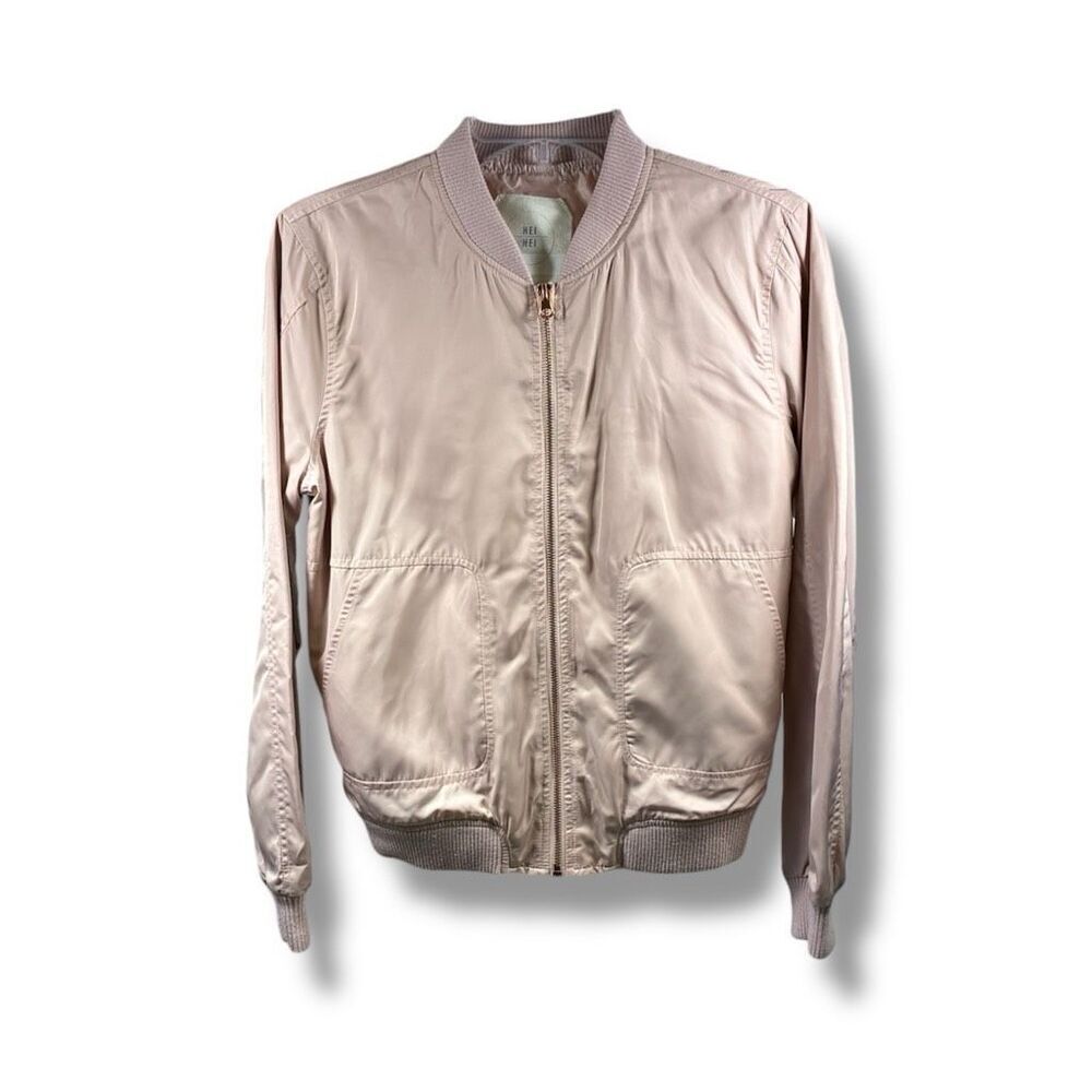 Hei-Hei Anthopologie Journey Bomber Jacket in Blush Pink Size XS